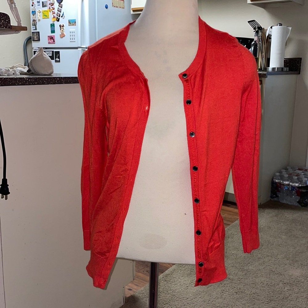Red Halogen button up cardigan sweater
